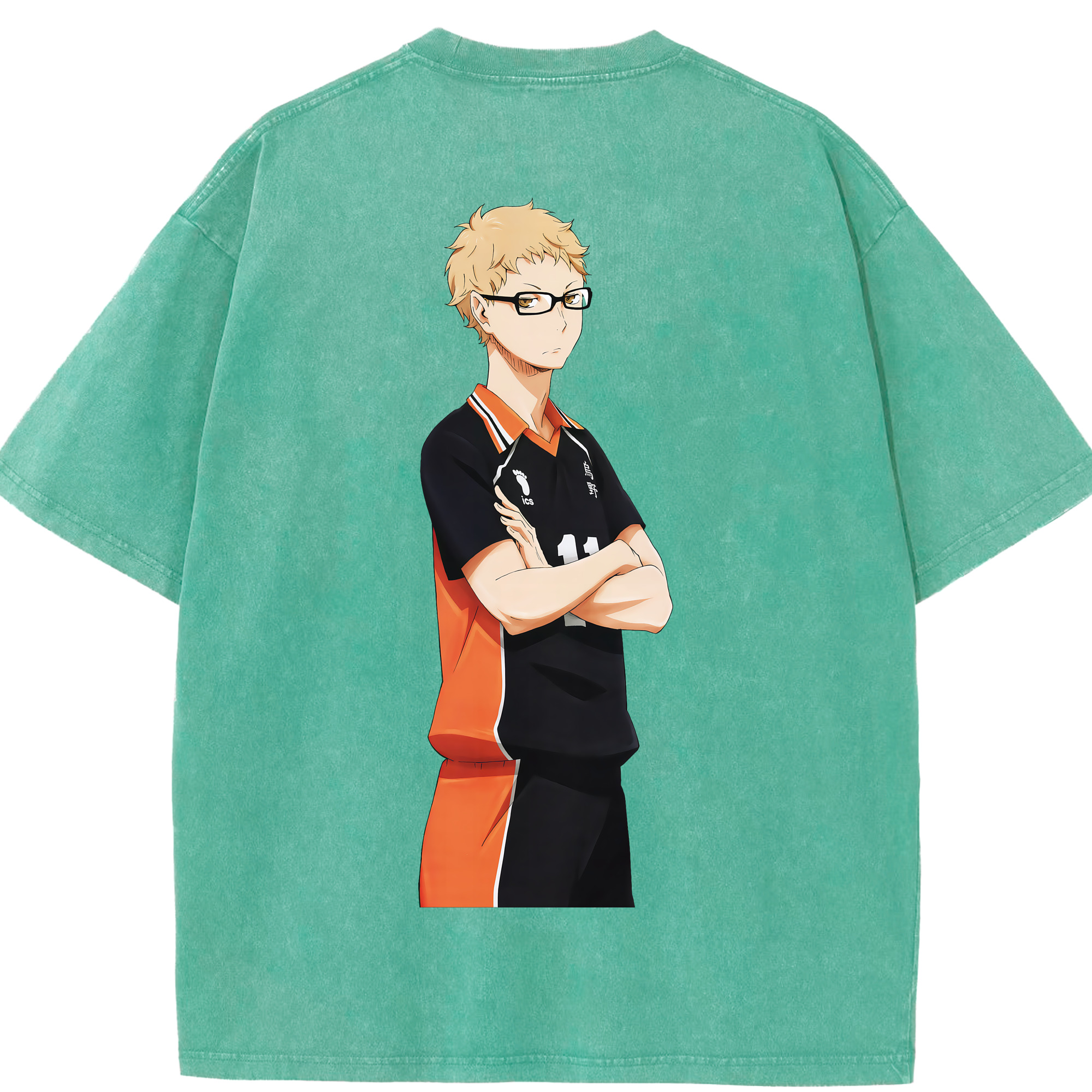 （画像用） ハイキュー!! Haikyu!! 綿100% ヴィンテージ風 半袖Tシャツ（背面プリント）